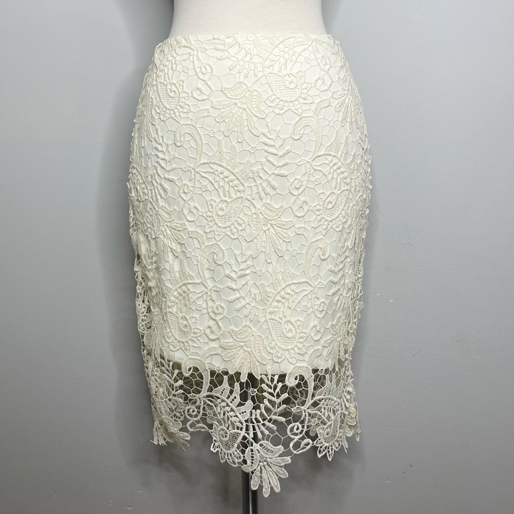 BEBE Jade Lace Crochet Skirt